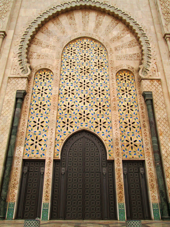 Door of Hassan II Mosque in Casablanca, Morocco