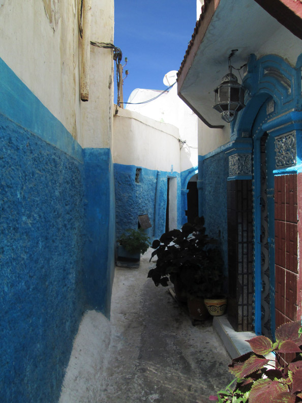 Street in the Kasbah Des Oudayas in Rabat Morocco