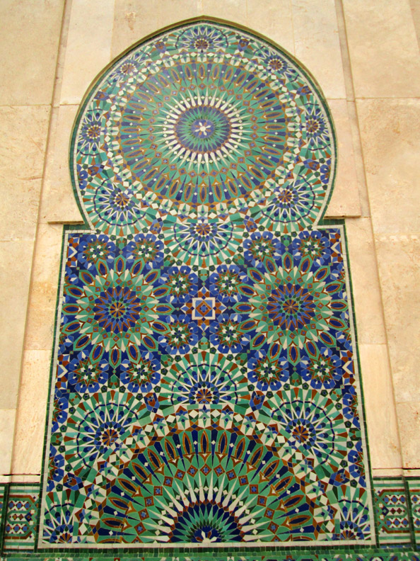 Ablution fountain of Hassan II Mosque in Casablanca, Morocco