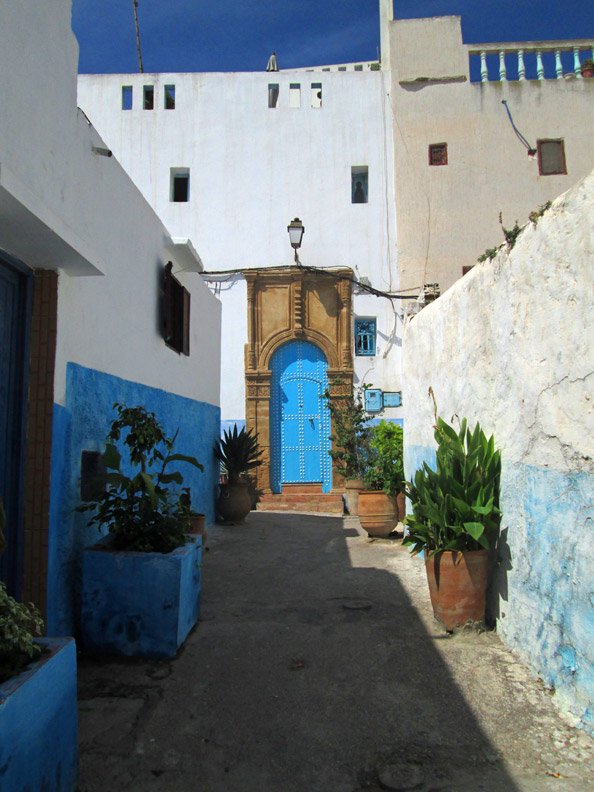 Door inside the Kasbah Des Oudayas in Rabat Morocco