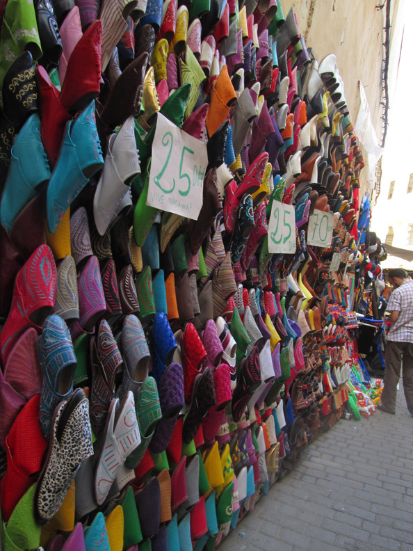 Babouches for sale in Fes, Morocco