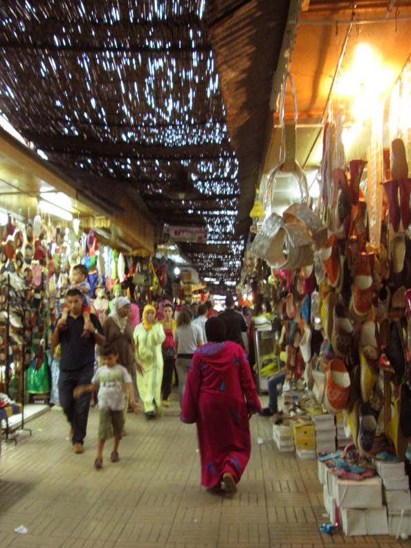 A covered souk in Rabat, Morocco