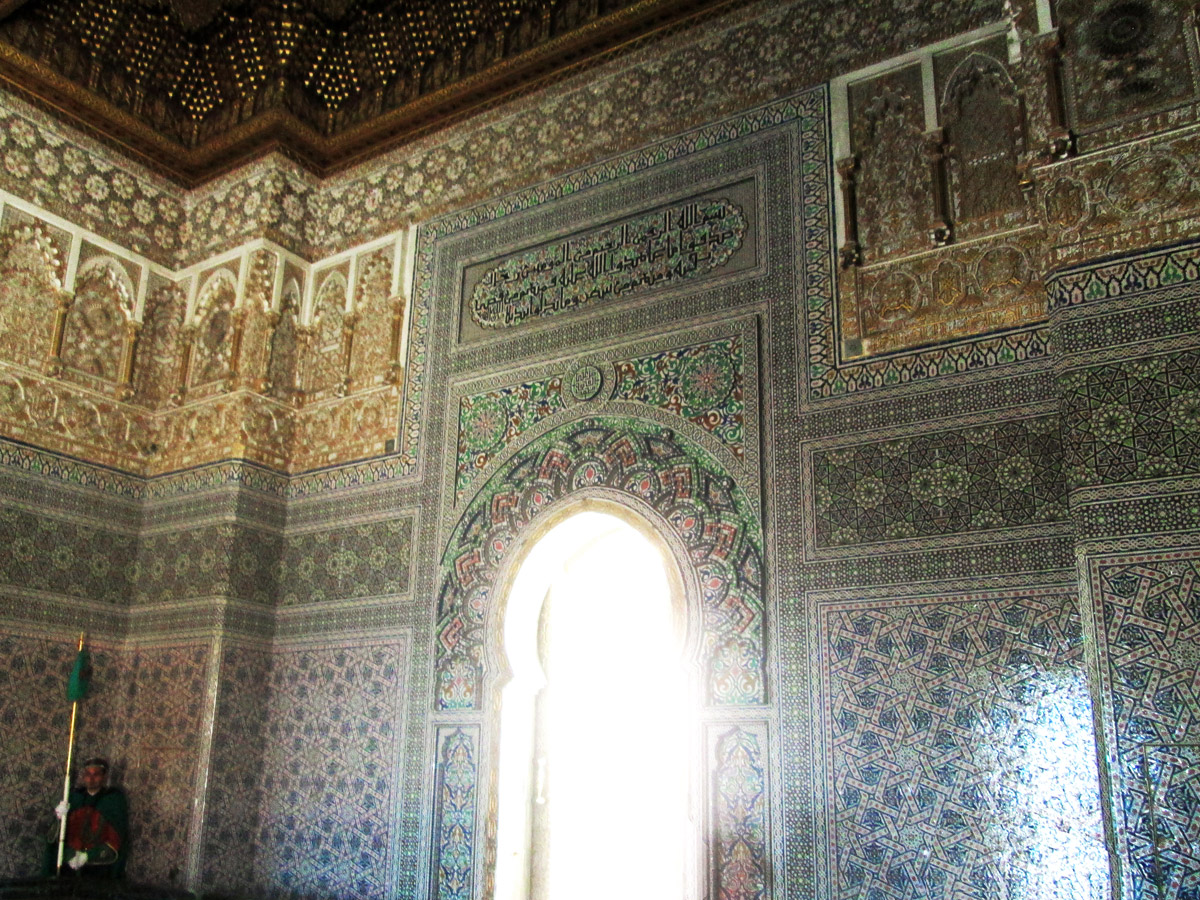 inside the Mohammed V Mausoleum in Rabat Morocco