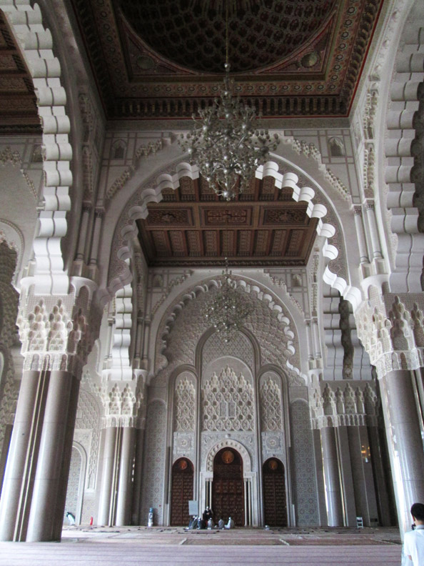 Interior of Hassan II Mosque in Casablanca, Morocco