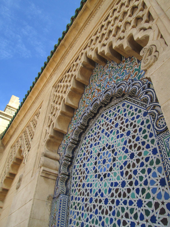 Zelij tiles on the outside of the Mohammed V Mausoleum in Rabat Morocco