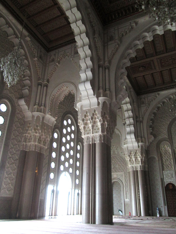 Interior of Hassan II Mosque in Casablanca, Morocco