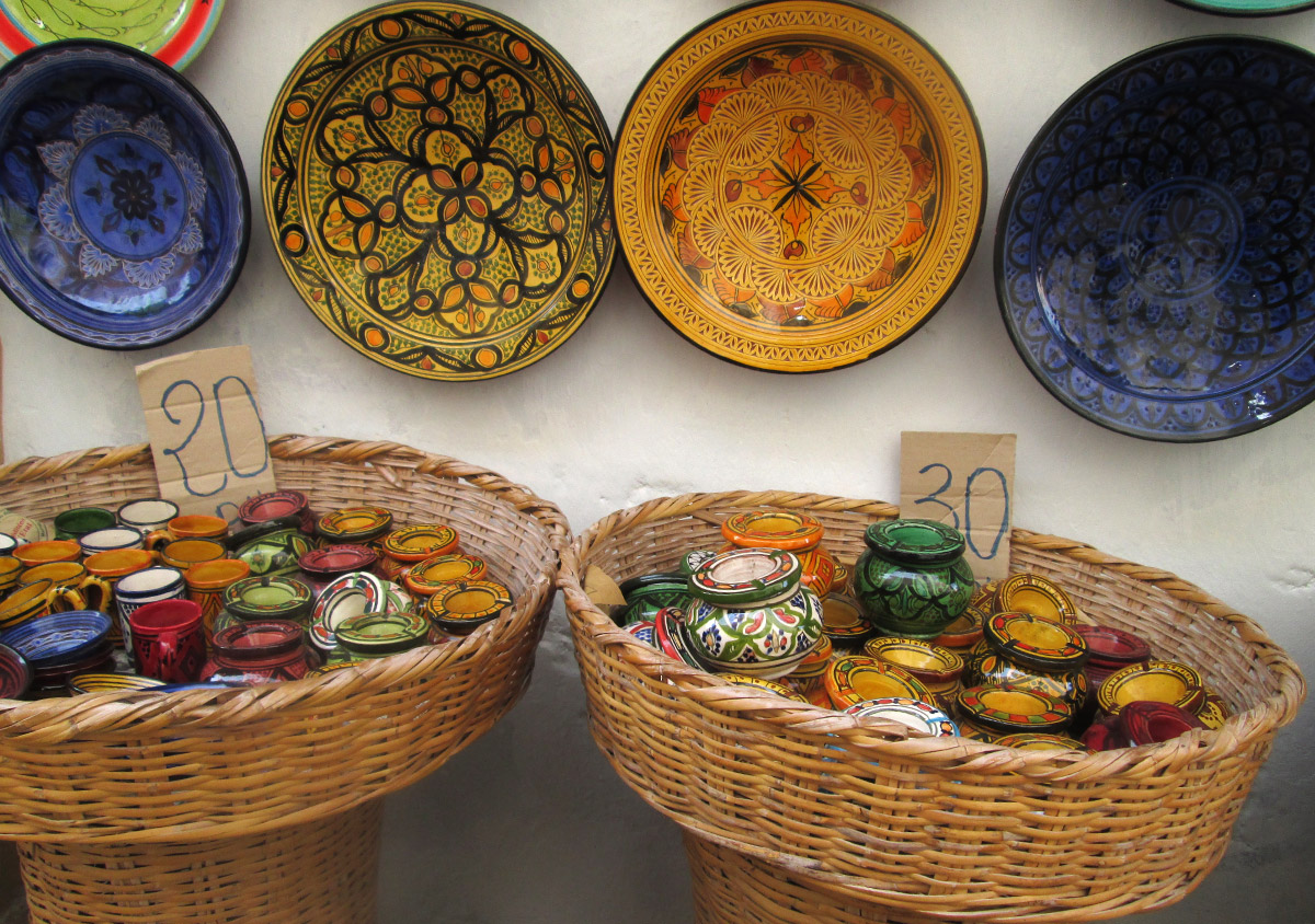 Pottery for sale in Essaouira, Morocco