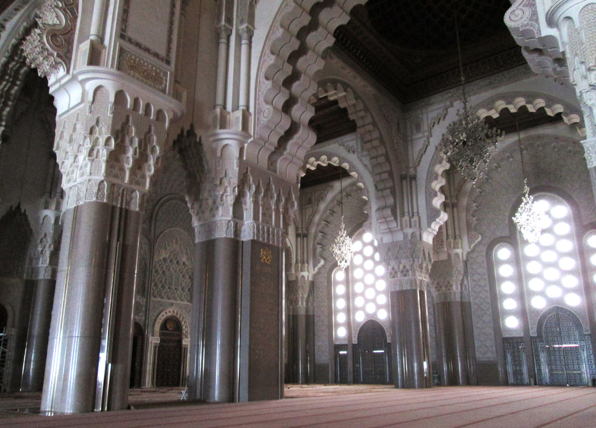 Interior of Hassan II Mosque in Casablanca, Morocco