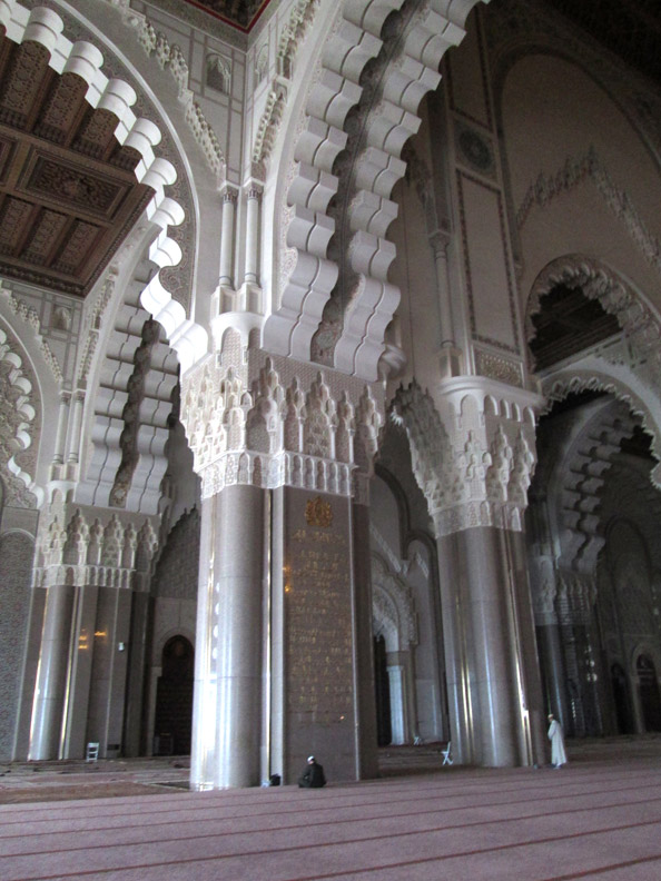 Interior of Hassan II Mosque in Casablanca, Morocco