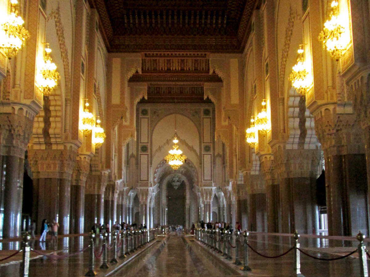 Interior of Hassan II Mosque in Casablanca, Morocco