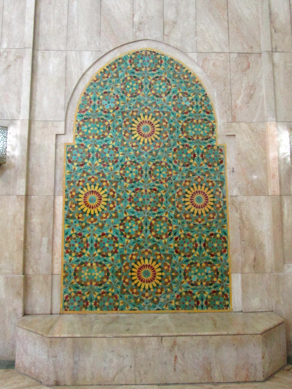 Ablution fountain inside Hassan II Mosque in Casablanca, Morocco