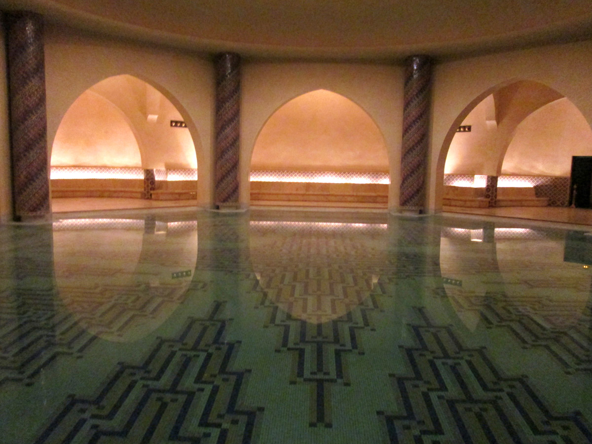 Bath in the basement of Hassan II Mosque in Casablanca, Morocco