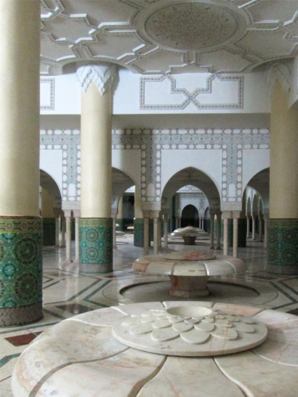 Ablution area in the basement of Hassan II Mosque in Casablanca, Morocco