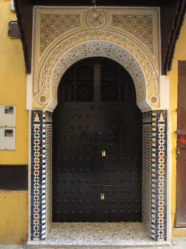 A doorway in the medina of Meknes Morocco