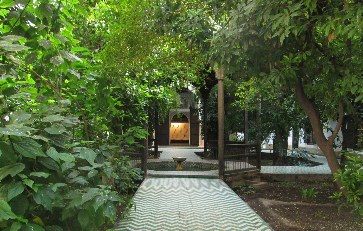 Courtyard of Dar Si Said Museum in Marrakesh Morocco