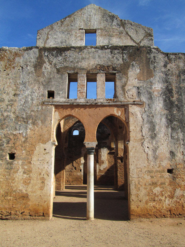 Doors to a room inside the Chellah Necropolis in Rabat Morocco