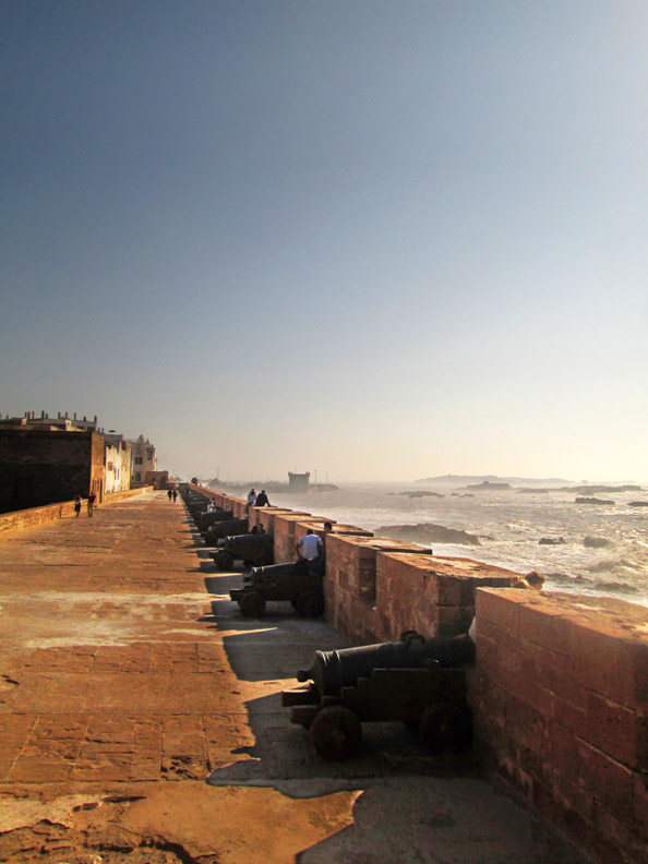 Cannons on the city walls of Essaouira Morocco