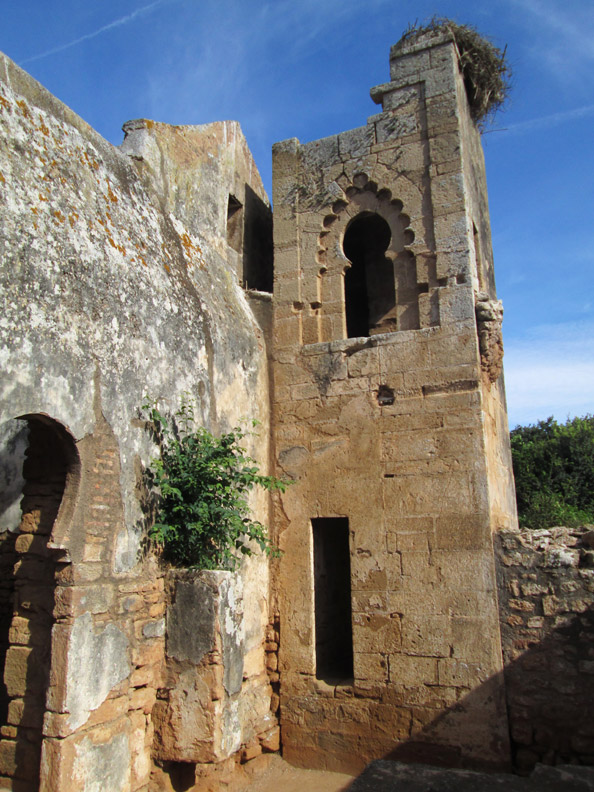 Ruins of a minaret at the Chellah Necropolis in Rabat Morocco