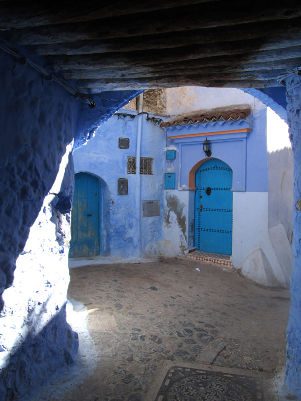 Doors to houses in Chefchaouen Morocco