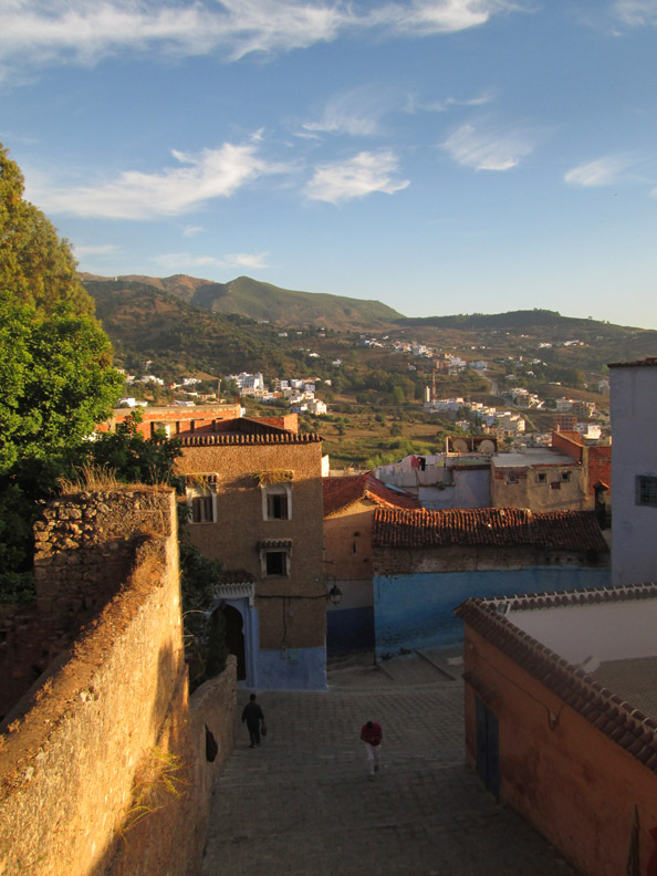 view from the kasbah in Chefchaouen Morocco