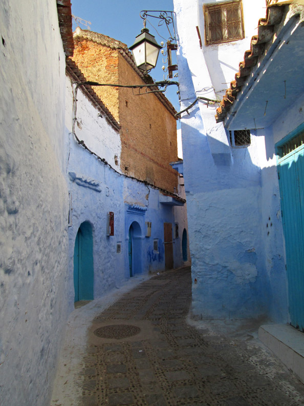 Wandering through an alley in Chefchaouen Morocco