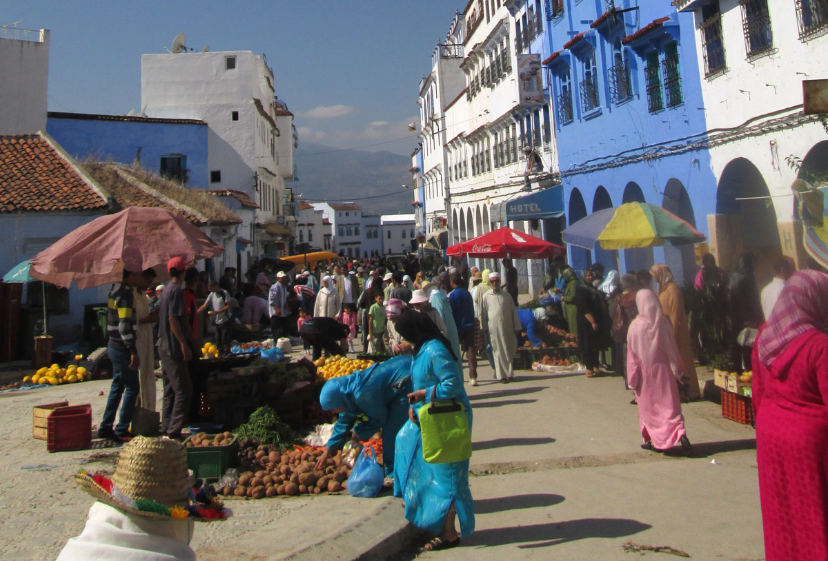 Farmers market in Chefchaouen Morocco